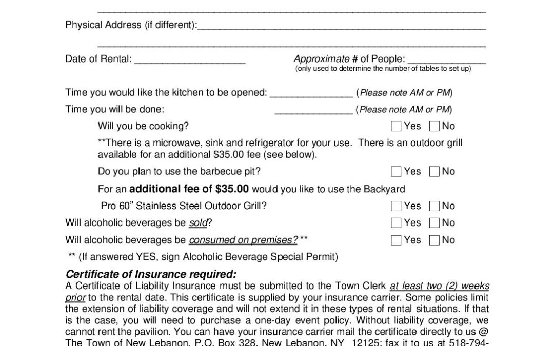 Pavilion-rental-application | Town of New Lebanon